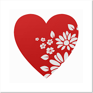 Floral Heart Posters and Art